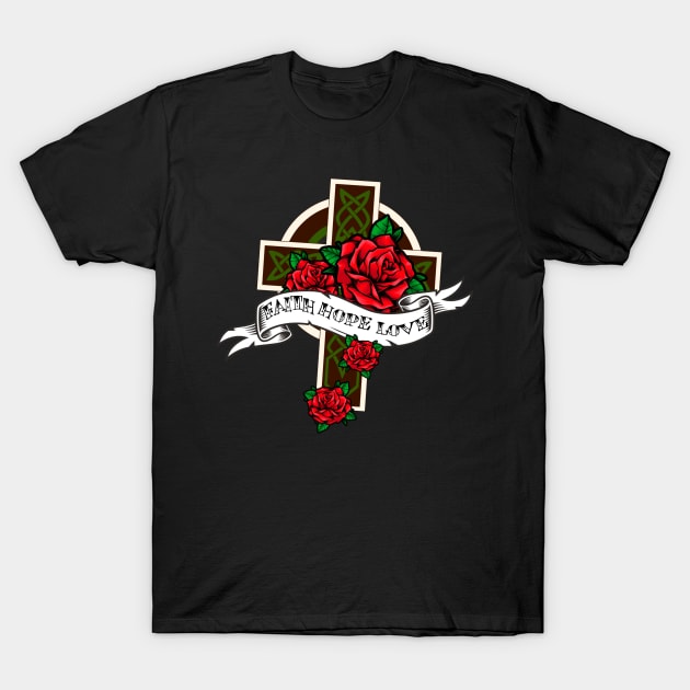 Old School Christian Tattoo T-Shirt by AlondraHanley